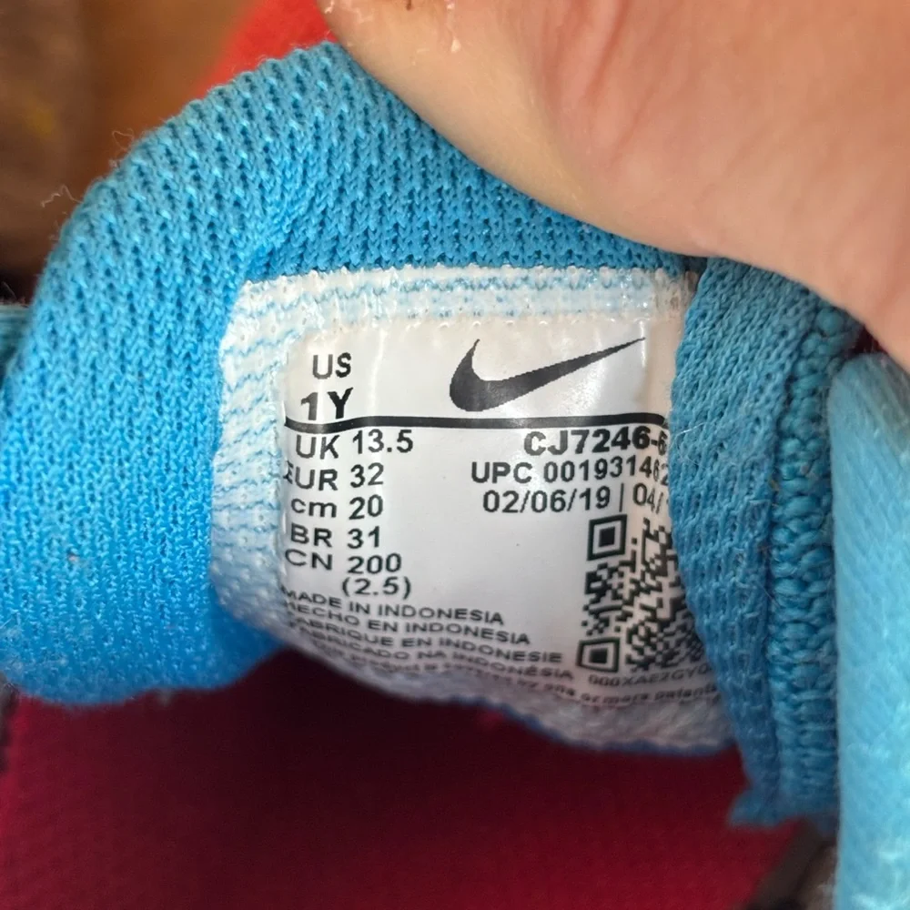 Nike Kids' Pink and Blue Velcro Athletic Sneakers - Picture 6 of 8